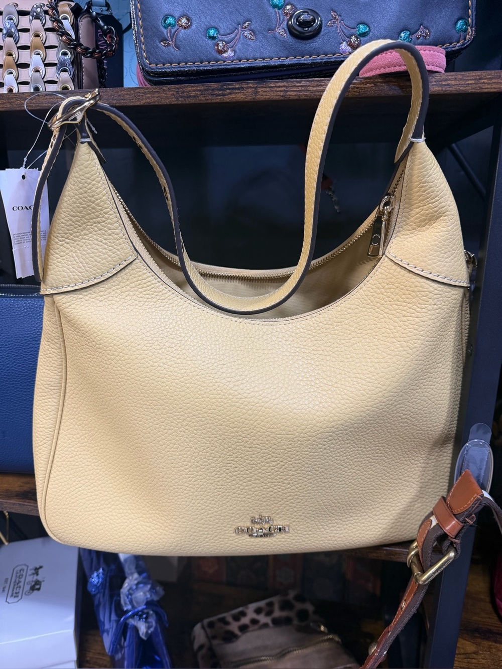 Coach Ella Shoulder Bag Butter Yellow W Gold Hardware NWT - Picture 5 of 9